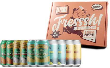 Alkoholfreie Craft Beer Geschenkbox mit 10 x 0,355l Dosen inkl. 2,50 € Pfand- US Edition - Biergeschenk für Männer - Bier Tasting, Männerhandtasche, Geburtstagsgeschenk für Männer, Vatertagsgeschenk