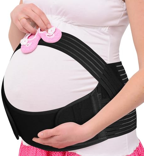 AUYAO Ceinture de Grossesse pour Enceinte, Ceinture Ventrale Respirante Réglable, Ceinture Support Abdominale/Lombaire pour Soulage les Douleurs Bassin, Hanche, Dos, pour le Quotidien et le Sport
