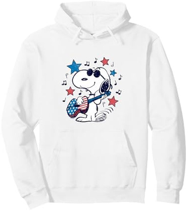 Snoopy Guitare Americana Stars and Stripes Sweat à Capuche