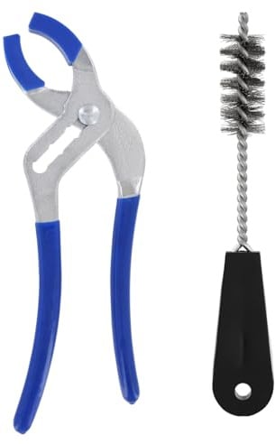 Armaturenzange Syphonzange + Rohrbürste Set Syphonzange Siphonzange verstellbar 235mm Sanitärzange Armaturenzange Rohrzange Rund-Drahtbürste
