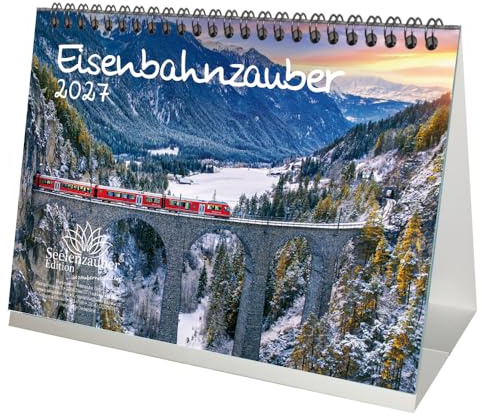 Eisenbahnzauber DIN A5 Tischkalender für 2027 Eisenbahn - Seelenzauber