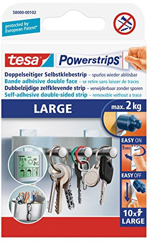 tesa Powerstrips® Large für max. 2kg, Packung mit 10 Strips (8)
