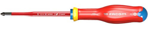 Facom ATD1X100TVE TOURNEVIS PROTWIST® SLIM isolés 1000 Volts pour vis cruciformes POZIDRIV®