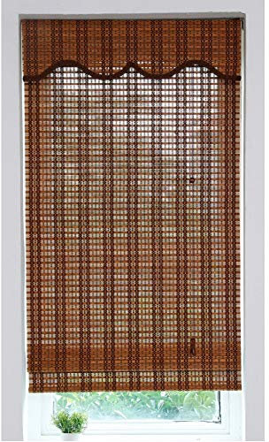 Bambusrollo 75cm / 90cm / 110cm / 130cm Breites Holz Raffrollos, Lichtfilterung Sichtschutz Volant Und Kordel, Custom (Size : W 130×H 240cm)
