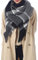 Durio Karoschal Damen Schal Winter Weich Deckenschal Quadratisch Übergroßer Strickschal Kariert Poncho mit Fransen A