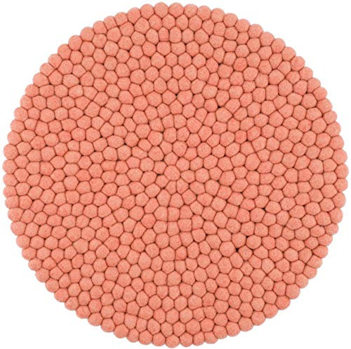 myfelt Filzkugel Sitzauflage Stuhlauflage - Lea - rund, Ø 36 cm, Lachsfarben