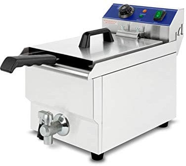 VERTES Freidora Acero Inoxidable 13L, 3000W, 230V, Principio de Zona Fría, Temperatura Ajustable Continuo 50-200°C, Grifo de Escurrir, Cesta de Freír, Botón de Reinicio, Funciona con Aceite