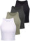 4 Stücke Basic Crop Tank Tops Damen Ärmellose Racerback Crop Tops Baumwolle Sport Crop Tops für Damen Täglich Tragen (Schwarz, Grau, Oliv, Weiß, S)