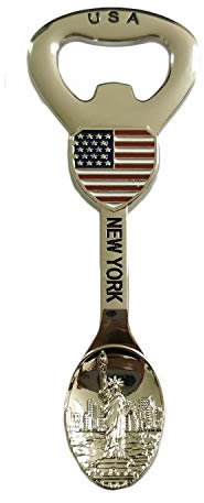 New York USA 3D-Löffel, Kühlschrankmagnet, Flaschenöffner, Touristensouvenirs-Kollektion, New York, magnetische Aufkleber, Kühlschrankmagnet, Bieröffner