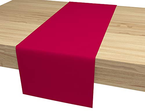 ALOHA Tischläufer Tischband für Esstisch für Hochzeit hochwertiger Tischdekoration Farbe und Größe wählbar (Rot / rechteckig / 40cm x 120cm)