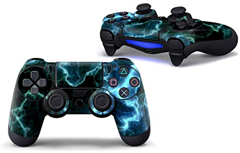 SKINOWN Skin Sticker Schutzhülle für PS4 Playstation Controller Green Lightning