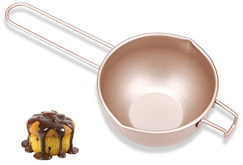 Melting Chocolate Pot Bain Marie Pot Double Boiler Insert Wax Melting Pot Milk Pot Non-Stick for Melted Butter Cheese Caramel Candy and Milk Honey Heating Carbon Steel 450ml