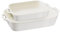 STAUB Ceramique - Juego de 2 platos rectangulares para horno, color blanco marfil, cerámica, 2 piezas (20 x 16 cm y 27 x 20 cm)