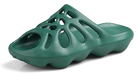 Ciabatte Infradito Pantofola Sandali Pantofole Unisex Slip On Scarpe Traspiranti Cool Beach Hole Couples-Green_4.5