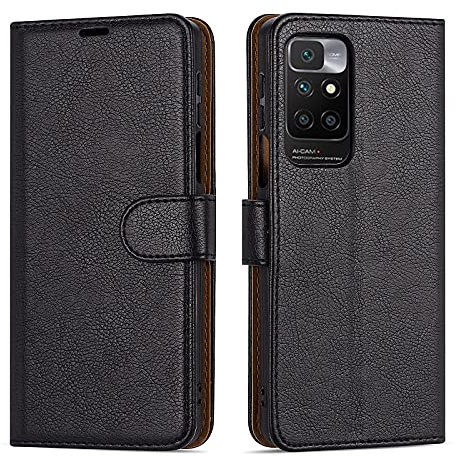 Case Collection für Xiaomi Redmi 10 Hülle - Premium Qualität Leder Handyhülle | Magnet-Verschluss | Klappständer | Geld und Kartenhalter Hüllen | Kompatibel mit Xiaomi 10 Hülle