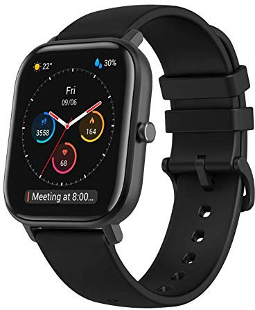 Armband für Xiaomi Amazfit GTS/GTS 2,Uhrenarmband Silikon Kompatibel mit Amazfit Bip/Bip Lite (Schwarz)