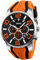findtime Sport Uhr Herren Chronograph Militär Uhr Analog Quarz Silikon Armbanduhr für Männer Jungen Große Zahlen Datum Timer Herrenuhr Orange