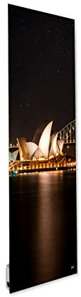 ILO/Radiateur Électrique Rayonnant Mural / 750W /+28 Motifs, Design Unique/Extra Plat Verre Trempé /IP44 /Orientation Verticale/WI-FI Connecté, Éco, Silencieux/Made In France/Sydney Opera