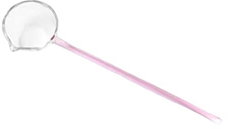 Large Glass Cooking Ladle 9.92'' Long Handle Heat Resistant Cooking Sauce Gravy Spoon Soup Ladle Spoon for Kitchen Buffet Hot Pot, Pink
