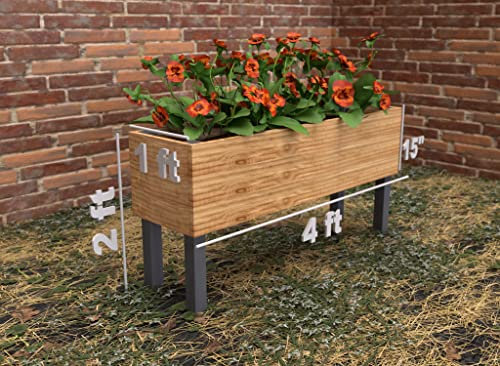 Build Your Own Rustic Garden Planters: Four Foot by One Foot Planter, with various heights.