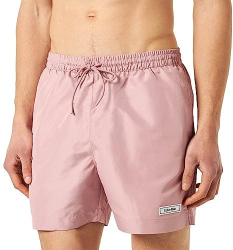 Calvin Klein Short De Bain Homme Medium Drawstring Long, Rose (Velvet Pink), L