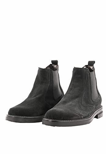 Ciabalù Stivaletti Uomo in Camoscio Invernali Stivale Chelsea Made in Italy Boots Suola Gomma (Nero, numeric_42)