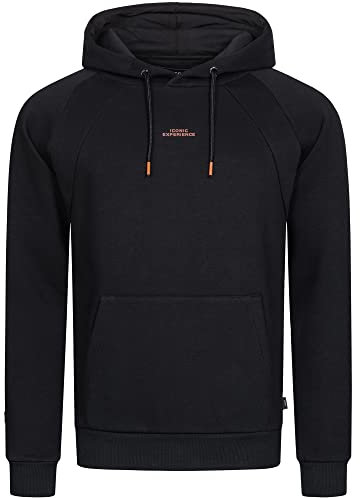Indicode Herren Virginia Sweatshirt mit Kapuze | Hoodie Kapuzenpullover für Männer Black, XXL