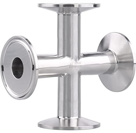 DERNORD 4-Wege-Kreuzklemme passend für 3,8 cm Tri-Klemme Sanitärarmatur Edelstahl 304, 20 mm Rohrdurchmesser