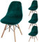 jianyana Stuhlhussen 4er Set, Universal Velvet Stretch Stuhlbezug EsszimmerstüHlhussen Abnehmbarer Waschbarer Stuhlabdeckung（Flansch Grün）