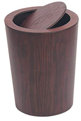 DYPASA Poubelle Salle de Bain Poubelle en Bois créative Accueil Salon Chambre à Coucher Bureau Bureau Poubelle 12L Grande capacité Poubelle rectangulaire (Color : Black Walnut)