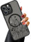 OOK Magnetische Schutzhülle für iPhone 12 Pro Max [kompatibel mit MagSafe] Schwarze Wildblume Schlanke durchscheinende matte Hülle für iPhone 12 Pro Max Hülle Kameralinsenschutzhülle, Schwarz (6,7