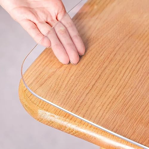 Tischfolie Transparent 3mm,tischdecke Transparent Nach Maß 3mm, Tischfolie Nach Maß,3mm Dick PVC Tischfolie,wasserdicht, Ölbeständig Und Verbrühungssicher, Geruchlos, Nach Maß,111.7x210.8cm/44x83in