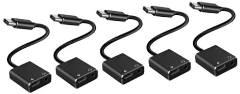 Hemobllo 5pezzi Adattatore Usb c Per Cuffie e Caricatore Splitter Audio Con Supporto Pd Comodo e Leggero Compatibile Con Dispositivi Con Porta Type-c