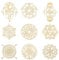 OLYCRAFT 9 Stück 4x4cm Magische Kreisaufkleber Okkulte Symbolaufkleber Selbstklebende Goldene Metallaufkleber Fantasy Thema Metallaufkleber Für DIY Basteln Telefondekoration