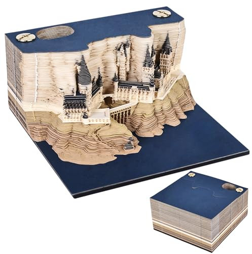 Nizirioo 3D Notizblock Papier Notizen: Haftnotizen Papier Notizen Kunst Baustein, 3D Schlossmodell Papierkunst für Zuhause und Büro, Tolle Dekoration