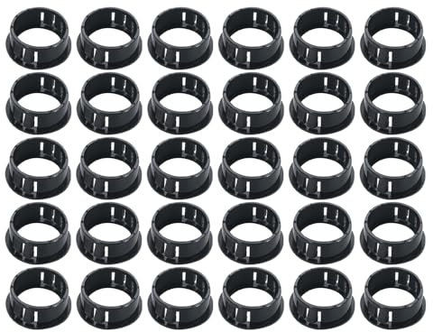 Leliafleury 30 Pcs Plastic Hole Plugs 10mm Round Black Hole Plugs Desk Cable Grommet for Wire Protection