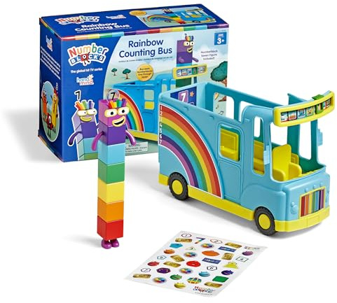 hand2mind Numberblocks Rainbow Counting Bus, Music Toys for Kids Ages 3-5, Toddler Musical Number Toys, Play Figure Playsets, Preschool Learning Toys, Birthday Gifts for Kids