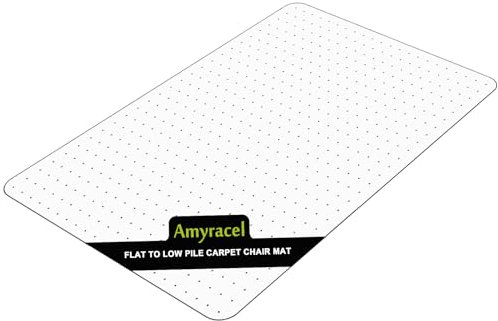 Amyracel Bürostuhlmatte für Niederflor-Teppiche, 88,9 x 139,7 cm, Computerstuhl-Matte für Teppiche, transparente Schreibtischstuhlmatte für Teppichböden, leicht gleitender Bodenschutz für