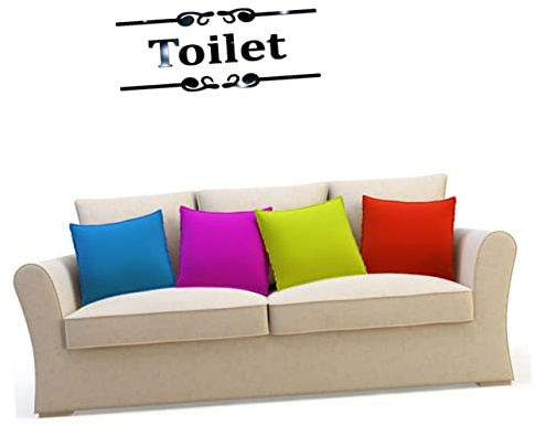 Spiegel aus Wandaufkleber Aufschrift Englischer mit Toilette Acryl, Schwarz | Wandsticker für Fliesen und Spiegel, Wasserfest, Leicht Anzubringen und Rückstandslos Entfernbar