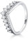 TOFBS Ringe für Damen Crown V-Form Ringe 925 Sterling Silber Cubic Zirconia Ring Freundschaftsringe Promise Rings Stapelbare Daumenring Schmuck Geschenk Für Frauen