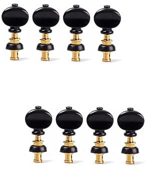 ibasenice 8pezzi Meccaniche Per Accordatura Ukulele Con Pulsante Plastica Piroli Tuning Pegs Per Strumenti Musicali Nero e Oro Precisa Con Vite Di Pressione