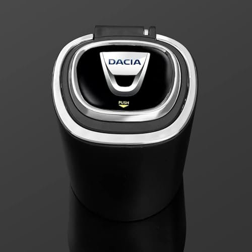 CWMFLI Auto-Aschenbecher für Dacia Sandero II 2012-2016, Tragbarer Aschenbecher mit Deckel Geruchsdicht für Reisen Zuhause Büro Outdoor Camping Einfache Reinigung Abnehmbar