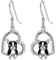 Französische Bulldogge Ohrringe 925 Sterling Silber Herz Bulldogge Hund Ohrringe Hängend Bulldogge Hund Schmuck Geschenke für Damen Mädchen
