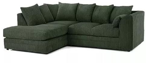 CHICAGO JUMBO CORD SOFA RANGE (Forest Green, Corner Left)