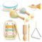 Mamabrum Musikinstrumente-Set - Kindertrommel, Trompete, Xylophon, Maracas, Triangel - Pädagogisches Spielzeug für Kinder ab 18m - Holz Instrumente für Entwicklung (9 Teile)