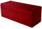 MG Design Polsterhocker 45 x 120 cm Rot mit großem Stauraum (ca. 140 L), bis 300 kg belastbar, weich mit dezentem Schimmer, pflegeleicht – Wohnbereich, Schlafraum & Flur