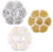 DOOCECIY 3 Boxes Silver Gold Half Round Nail Pearls, Mixed Size Gold Nail Charms Pearls for Nails