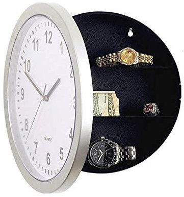 Jzoowar Wand Uhr Versteckt Sicher, Uhr Sicher Geheim Tresore Versteckt Sicher Wand Uhr Für Geheimen Stash Geld Bargeld Schmuck, Wand Uhr Fach Stash Box