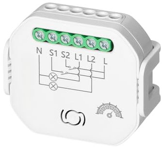 Miratic Interruptor Inteligente Con Dimmer Tuya Smart - Interruptor WiFi Bluetooth Interruptor Inalambrico con Carril DIN Control Remoto por App (relé con dimmer - 2 canales)