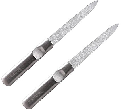 minkissy 2 Pezzi Lima Per Unghie Lucidata Lima Per Unghie in Metallo Lima Per Unghie Per Manicure Silver